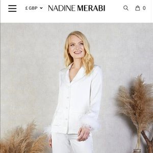 Nadine Merabi White ‘Darcie Pajamas’ size S.